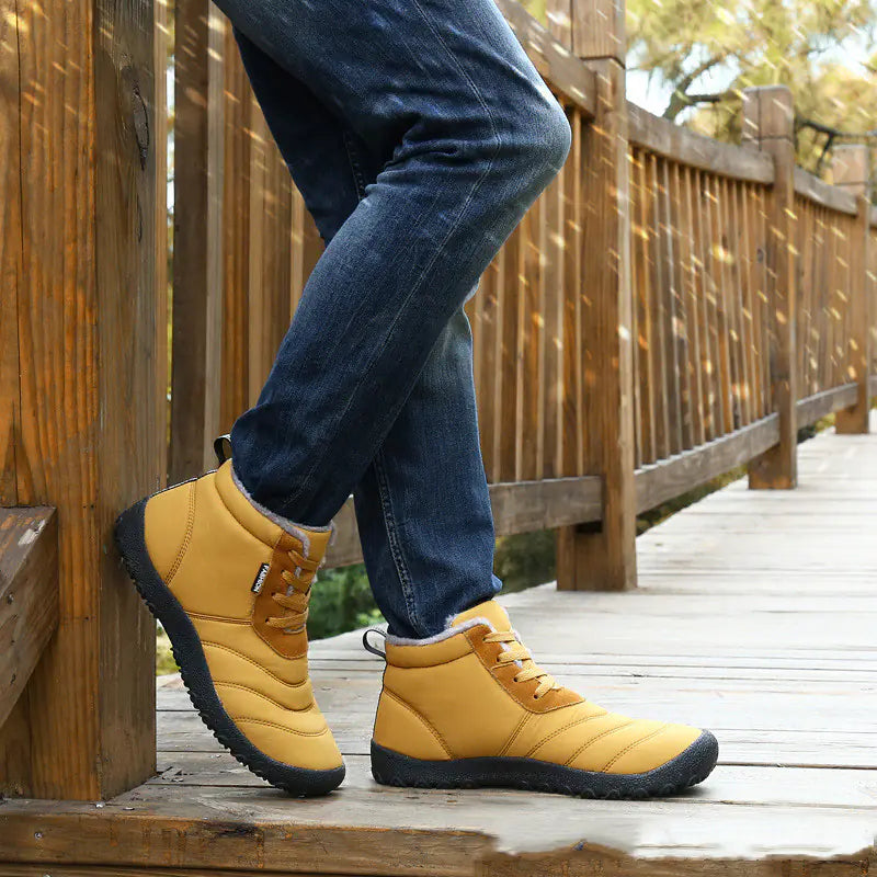 Winter High Top Lace-Up Velvet Cotton Shoes