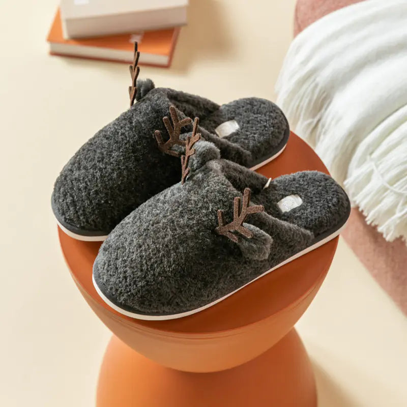 Warm Plush Cotton Slippers for Women - Indoor Winter Shoes