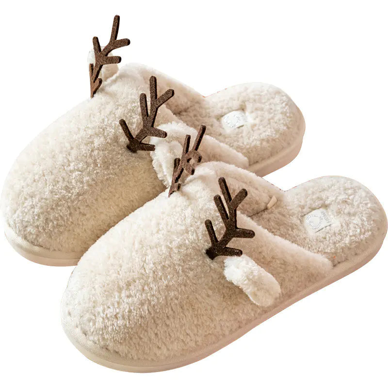 Warm Plush Cotton Slippers for Women - Indoor Winter Shoes