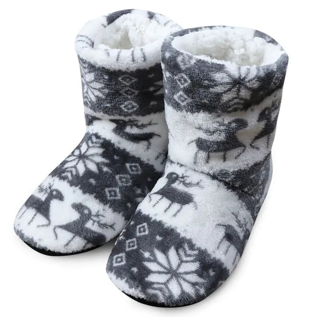 Winter Fur Slippers for Women - Warm Christmas Shoes