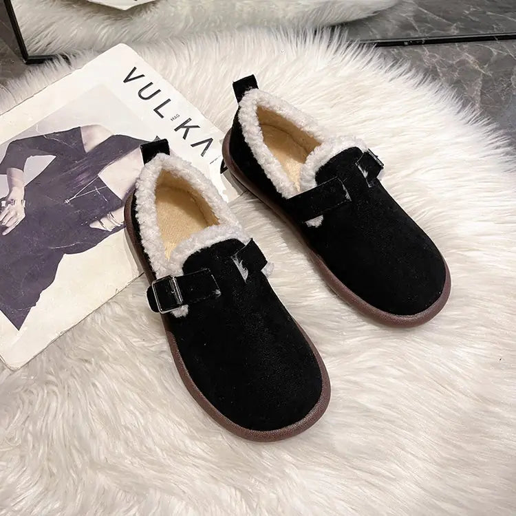 Warm Velvet Beanie Shoes for Women in Winter