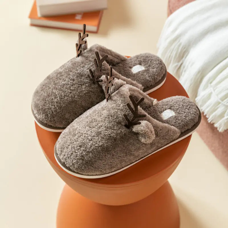 Warm Plush Cotton Slippers for Women - Indoor Winter Shoes