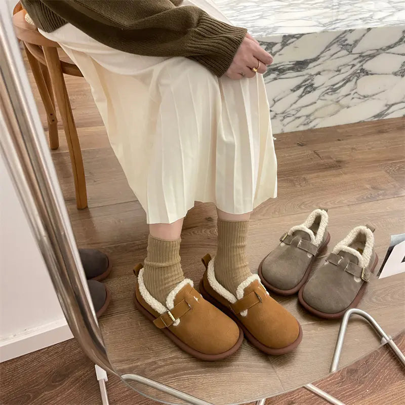 Warm Velvet Beanie Shoes for Women in Winter