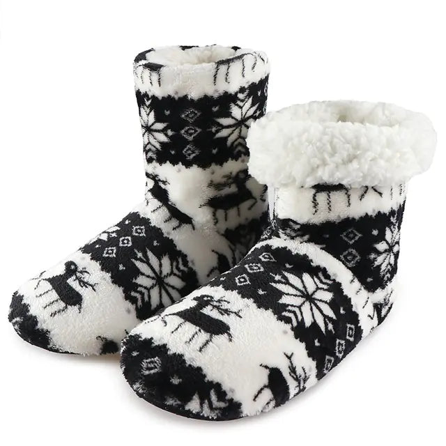 Winter Fur Slippers for Women - Warm Christmas Shoes