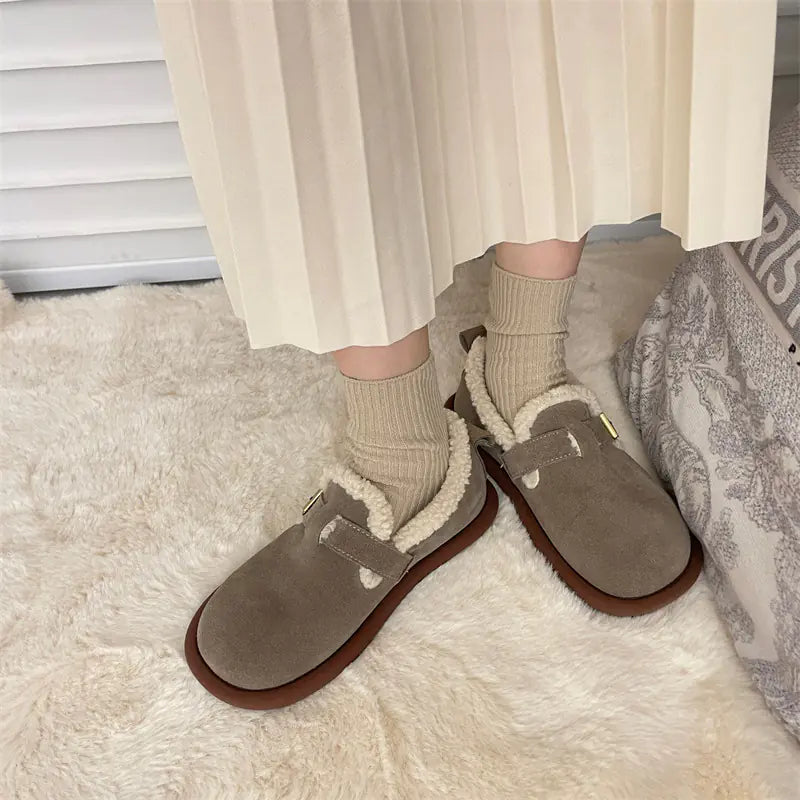 Warm Velvet Beanie Shoes for Women in Winter